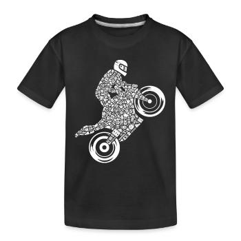 Rennmaschine Motorrad Fahrer Herren Rennmotorrad - Kinder Premium Bio T-Shirt - Schwarz - Vorne