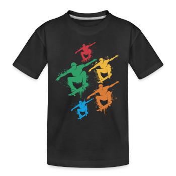Skater Skateboard Filles Garçons Skateboarder - T-shirt bio Premium Enfant - noir - Devant