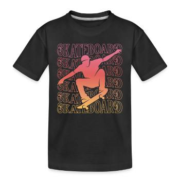 Skateboarder Fille Skater Fille Skateboard Dames - T-shirt bio Premium Enfant - noir - Devant