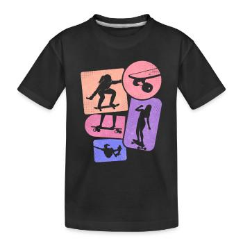 Skater Skateboarder Femme Skateboard Fille - T-shirt bio Premium Enfant - noir - Devant