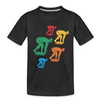 Schwimmen Schwimmer Mädchen Jungen Schwimm Kinder - Kinder Premium Bio T-Shirt - Schwarz - Vorne