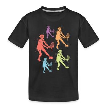 Joueur De Tennis Enfants Joueur De Tennis Fille - T-shirt bio Premium Enfant - noir - Devant