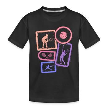 Tennis Spieler Damen Tennisspieler Mädchen - Kinder Premium Bio T-Shirt - Schwarz - Vorne