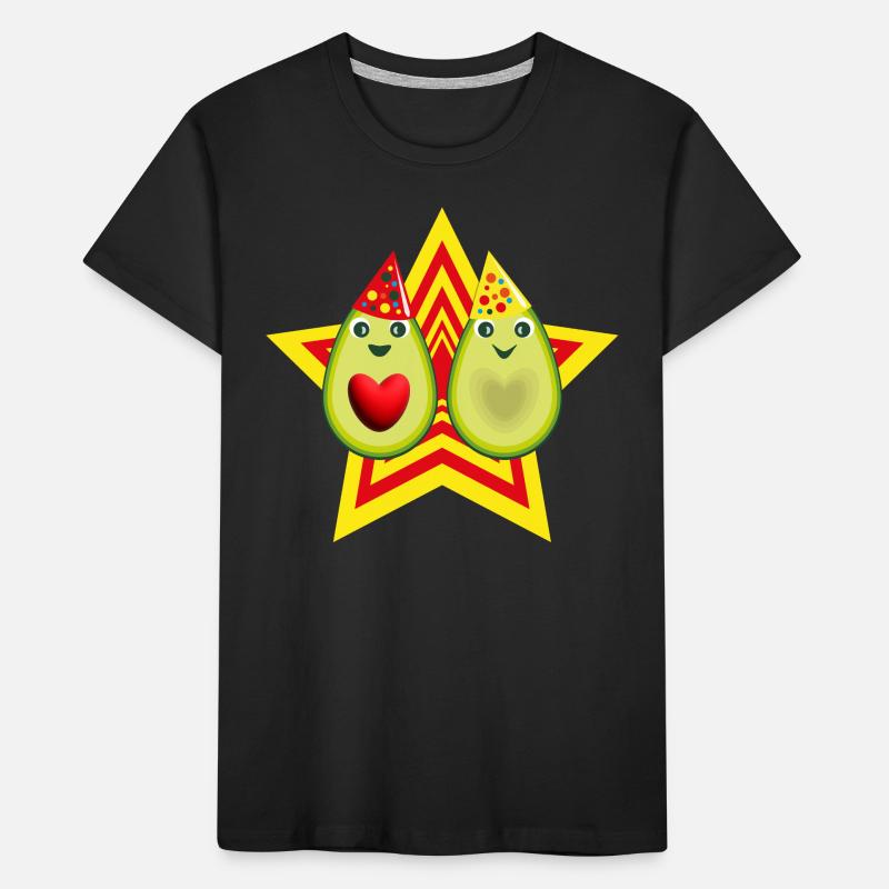 Avocado Liebe mit Stern. Kinder Premium Bio T-Shirt
