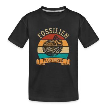 Fossilien Flüsterer - Archologie - Archäologe - Kinder Premium Bio T-Shirt - Schwarz - Vorne