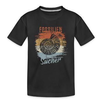 Fossilien Sucher - Archologie - Archäologe - Kinder Premium Bio T-Shirt - Schwarz - Vorne