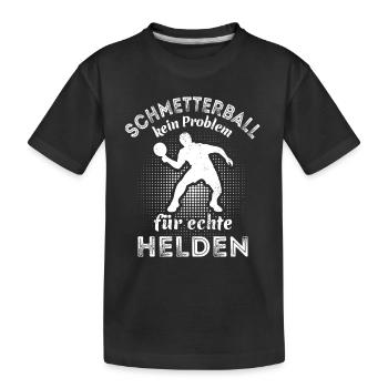 Tischtennis Spieler - Schmetterball - echte Helden - Kinder Premium Bio T-Shirt - Schwarz - Vorne