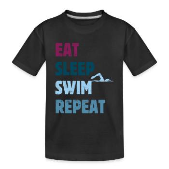 Eat Sleep Swim Repeat - Crawl Style - Crawl - Kids' Premium Organic T-Shirt - black - Front