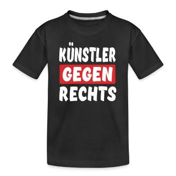 Künstler Gegen Rechts - Rechts Nein Danke - Kinder Premium Bio T-Shirt - Schwarz - Vorne