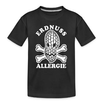 Erdnuss Allergie - Allergisch gegen Erdnüsse - Kinder Premium Bio T-Shirt - Schwarz - Vorne