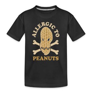 Allergic to peanuts - peanut allergy - Kids' Premium Organic T-Shirt - black - Front