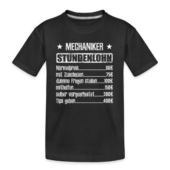 Stundenlohn Mechaniker Beruf - Spruch - Kinder Premium Bio T-Shirt - Schwarz - Vorne