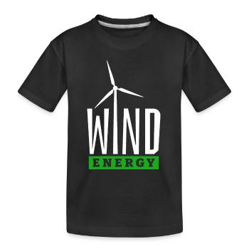 Wind Energy - I Love Wind - Wind Power - Wind Farm - Kids' Premium Organic T-Shirt - black - Front
