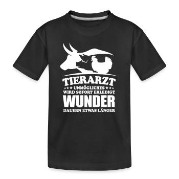 Tierarzt - Unmögliches wird sofort erledigt - Kinder Premium Bio T-Shirt - Schwarz - Vorne