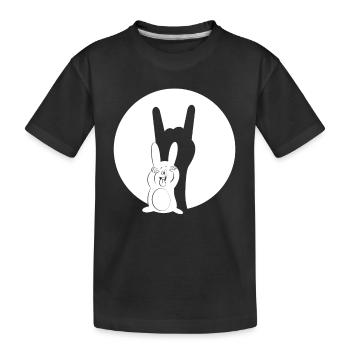 Fourchette en métal - Musique - Heavy Metal Bunny Silhouette - T-shirt bio Premium Enfant - noir - Devant