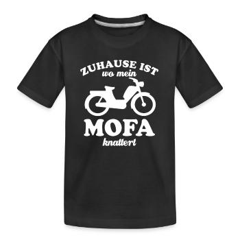 Zuhause ist wo mein Mofa knattert - Kinder Premium Bio T-Shirt - Schwarz - Vorne