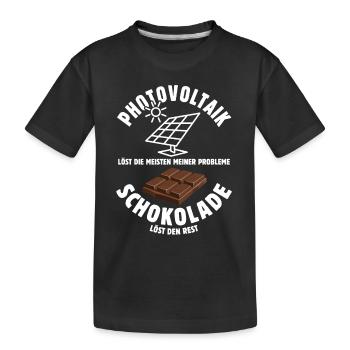 Photovoltaik löst meine Probleme - Schoko Spruch - Kinder Premium Bio T-Shirt - Schwarz - Vorne