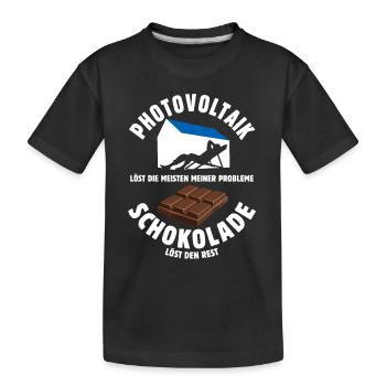 Photovoltaik löst meine Probleme - Schoko Spruch - Kinder Premium Bio T-Shirt - Schwarz - Vorne