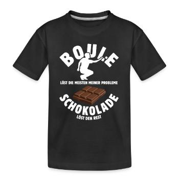 Boule löst meine Probleme - Schoko Spruch - Kinder Premium Bio T-Shirt - Schwarz - Vorne