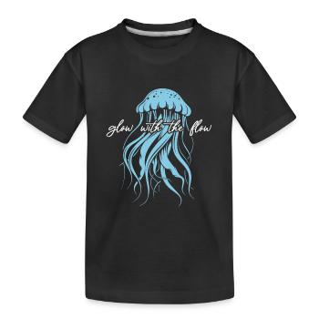 Brille avec le courant, Méduse avec des tentacules, Dire - T-shirt bio Premium Enfant - noir - Devant