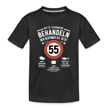Oldtimer schonend behandeln - 55. Geburtstag - Kinder Premium Bio T-Shirt - Schwarz - Vorne