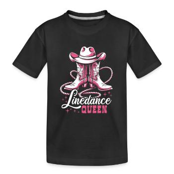 Linedance Queen - Musique Country Linedancing - T-shirt bio Premium Enfant - noir - Devant