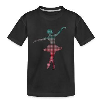 Ballerina Balletttänzerin verpixelt Tanzen Ballett - Kinder Premium Bio T-Shirt - Schwarz - Vorne
