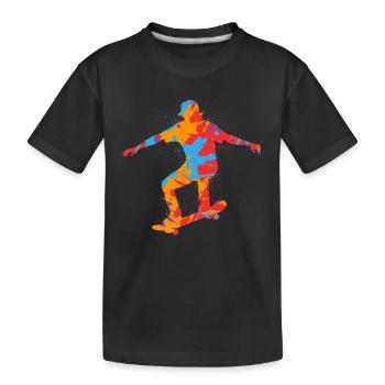 Skateur Skateur Skater Coloré Skateboard - T-shirt bio Premium Enfant - noir - Devant