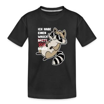 Ich habe einen Waschbrett Bauch - Waschbär - Kinder Premium Bio T-Shirt - Schwarz - Vorne