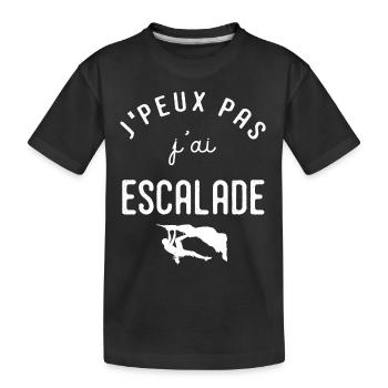 escalade un rocher Je peux pas j'ai escalade - T-shirt bio Premium Enfant - noir - Devant