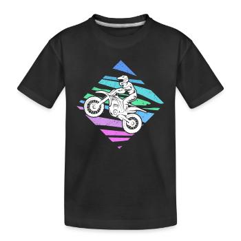 Dirt Biker Dirt Bike Girls Boys Motocross - Kids' Premium Organic T-Shirt - black - Front