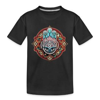 Hamsa - Main de Fatima - Protection et bénédiction - T-shirt bio Premium Enfant - noir - Devant