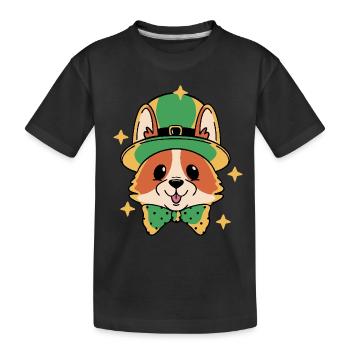 Kobold Lucky Corgi - Kinder Premium Bio T-Shirt - Schwarz - Vorne