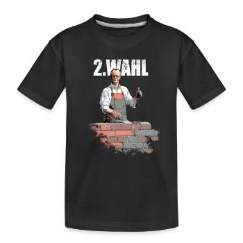 Merz - 2. Wahl Kanzler - nein zu Merz - Kinder Premium Bio T-Shirt - Schwarz - Vorne
