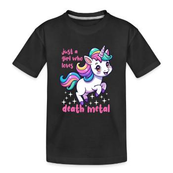Einhorn - Juste une fille qui aime le death metal - T-shirt bio Premium Enfant - noir - Devant