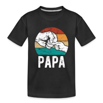 Dad and child, fist to fist - Team - Family - Kids' Premium Organic T-Shirt - black - Front