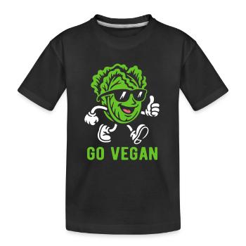 Salade - Go Vegan - Régime végétalien - T-shirt bio Premium Enfant - noir - Devant