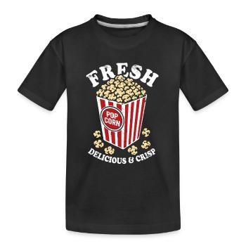 Popcorn frais - croustillant, délicieux - Cadeau - T-shirt bio Premium Enfant - noir - Devant