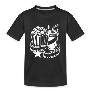 Popcorn & - Cinéma - Blockbuster - Cadeau - T-shirt bio Premium Enfant - noir - Devant