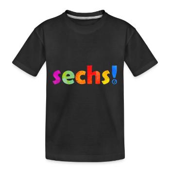 SECHS 6 JAHRE JUNGE 6. GEBURTSTAG - Kinder Premium Bio T-Shirt - Schwarz - Vorne