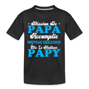 Nouveau Challenge Être Le Meilleur Papy - T-shirt bio Premium Enfant - noir - Devant