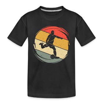 Football Football Player Retro Footballer - Kids' Premium Organic T-Shirt - black - Front