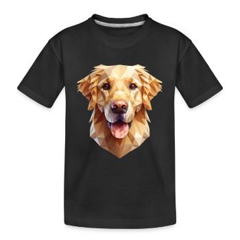 Golden Retriever Polygon Art - Kids' Premium Organic T-Shirt - black - Front