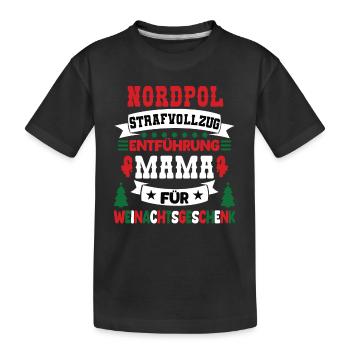 Pénitencier du pôle Nord Maman Drôle Noël - T-shirt bio Premium Enfant - noir - Devant
