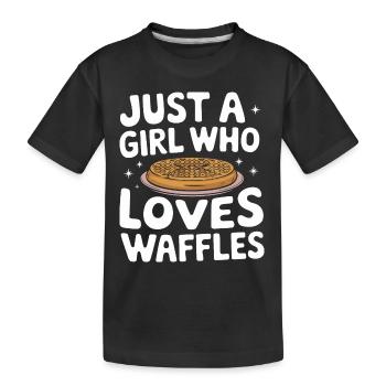 Waffles Breakfast Sweets - Kids' Premium Organic T-Shirt - black - Front