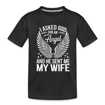 Frau Ehefrau Partnerin Familie Verheiratet - Kinder Premium Bio T-Shirt - Schwarz - Vorne