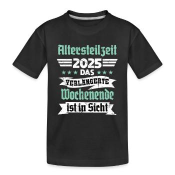 Retraite partielle 2025 : le long week-end - T-shirt bio Premium Enfant - noir - Devant