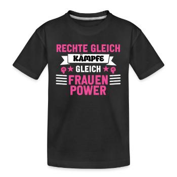 Frauen Power Frauentag - Kinder Premium Bio T-Shirt - Schwarz - Vorne