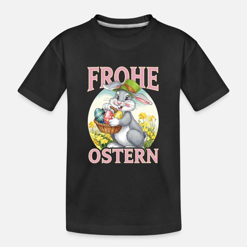 Joyeuses Pâques 2025 Drôles de Pâques - T-shirt bio Premium Enfant - noir
