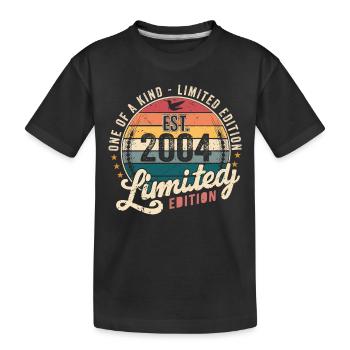 Geburtstagsgeschenk 2004 Jahrgang 2004 Retro 2004 - Kinder Premium Bio T-Shirt - Schwarz - Vorne